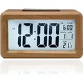 Produktbild: LED Holz Wecker Digital Alarmwecker Uhr Beleuchtet Schlummerfunktion LCD Zweifarbig