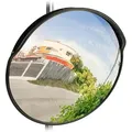 Produktbild: Verkehrsspiegel 60 cm, professionell, wetterfest, unzerbrechlich, innen & außen, inklusive Halterung, schwarz - Relaxdays