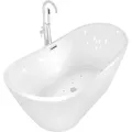 Produktbild: AcquaVapore freistehende Badewanne Wanne F13 180x92cm Whirlpool mit Luftmassage mit Amatur AF02