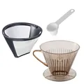 Produktbild: 3tlg Dauerfilter Rostfreier Edelstahl/Kunststoff Kaffee Transparent/Weiß/Sil...