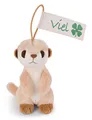 Produktbild: NICI 42780 Anhänger Erdmännchen viel Glück mit elastischer Schlaufe, 11 cm, beige/weiß