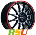 Produktbild: 4x Ronal R54 jetblack-red rim 7x16