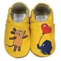 Produktbild: HOBEA-Germany Krabbelschuhe Unisex, Die Maus, Lederschuhe (Maus mit Elefant Herz gelb, 18/19)