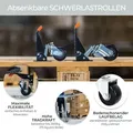 Produktbild: HMF 6750 Schwerlastrollen absenkbar für Werkbank, 4 Stück, 65 mm, bis 300 kg, Schwarz