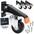 Produktbild: Hmf - 6750 Schwerlastrollen Absenkbar Für Werkbank, 4er Set, 65 Mm, Bis 300 Kg, Schwarz