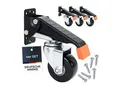 Produktbild: HMF 6750 Schwerlastrollen absenkbar für Werkbank, 4 Stück, 65 mm, bis 300 kg, Schwarz