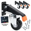 Produktbild: 4 Stück Schwerlastrollen 65mm bis 300kg schwarz PU Schwerlastrollen 6750