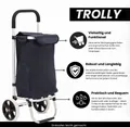 Produktbild: 50 L Aluminium Einkaufstrolley klappbar – wasserabweisender Einkaufswagen mit 2 Rädern, faltbare Einkaufstasche, Groß - Dunkelblau