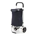 Produktbild: 50Liter Aluminium Trolley Einkaufstrolley Klappbar, Shopping Trolley, Wasserabweisender Einkaufswagen Faltbar, Einkaufstasche mit 2 Rädern, Einkaufskorb mit Rollen, Groß - Dunkelblau
