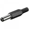 Produktbild: DC-Stecker / Hohlstecker 5,5x2,5mm mit Knickschutz, Lötmontage, Schaftlänge 14mm