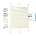 Produktbild: Sekey Plissee Klemmfix ohne Bohren 75x120cm Faltrollo Plisseerollo Jalousie für Tür & Fenster Blickdicht Sichtschutz Sonnenschutz Fertifplissee Rollo 75 cm breit Beige