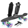 Produktbild: BELEEV Kinder Skateboard 22 Zoll mit LED Leuchtrollen Wheels, Komplette