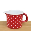 Produktbild: Riess Emaille Schnabeltopf rot 0,5 l Pünktchen Milchtopf Punkte weiß NEWSTALGIE
