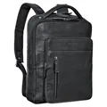 Produktbild: STILORD Tory Leder Rucksack Groß Herren Damen Business Vintage Rucksack Laptoprucksack 13-14 Zoll Handgepäck Reiserucksack Travel Backpack Echtleder Farbe:schwarz