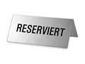 Produktbild: Tischaufsteller Reserviert 85x40 mm Tischschild aus Edelstahl Nr.2658-1