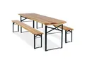 Produktbild: KESSER® Bierzeltgarnitur 3 teilig Gartenmöbel-Set Klappbar 170 x 46 x 75cm 2X Bierbänke 1x Biertisch Festzeltgarnitur Biertisch Stehtisch Sitzgarnitur Holz 12-teiliges Bodenschoner-Set