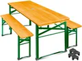 Produktbild: KESSER Bierzeltgarnitur 3 teiliges-Set, Festzeltgarnitur, 170cm, Klappbar, 2x Bierbank, 1x Biertisch, Bodenschoner