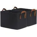 Produktbild: Aufbewahrungsbox Schwarz 2-Pack, 30L Korb Aufbewahrung, Schrank Organizer, Au...
