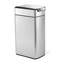 Produktbild: simplehuman CW2016 40 Liter, schmaler touch-bar Abfalleimer, Mülleimer Küche, Mülltrennsystem, Mülltrennung, Recycling, gebürsteter Stahl, 10 Jahre Garantie