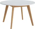 Produktbild: Esstisch, rund, 120cm, weiß mit Eiche, RAMVIK-129