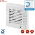 Produktbild: Wandventilator Ø100 mit Rollläden Nachlauftimer, Badlüfter  A-MATIC WM100T