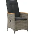 Produktbild: vidaXL Gartensessel Verstellbar mit Kissen Grau Poly Rattan 365644