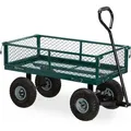 Produktbild: Handwagen, Praktischer Bollerwagen Für Den Garten, Outdoor Transport, Klappbare Seitenteile, Bis 150 Kg, Grün - Relaxdays