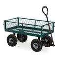 Produktbild: Relaxdays Handwagen, praktischer Bollerwagen für den Garten, Outdoor Transport, klappbare Seitenteile, bis 150 kg, grün