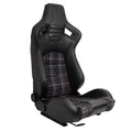 Produktbild: AutoStyle Sportsitze 'GT'  Schwarz Kunstleder + Stoff in Rot Karomuster + Rot...