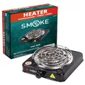 Produktbild: Turbo Power 1000 Watt elektrischer Kohleanzünder Blitzschnell, Kohlen Ofen, Kohle Anzünder mit Kohlegitter, Hotplate mit Edelstahl Heizspirale Stainless Steel | 5-Stufig mit Überhitzungsschutz