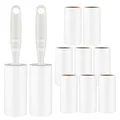 Produktbild: Fusselrolle 10 Rollen (je 60 Blatt) mit 2 Abroller, Fusselrolle Tierhaare Extra Klebrige, Lint Roller für Kleidung, Sofa, Bett, Katzenhaare, Hundehaare und Teppich, Fusselroller Tierhaarentferner