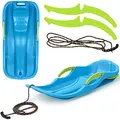 Produktbild: Prosperplast Schlitten Race blau– Stabiler Kunststoff-Rodel mit Zugseil, ergonomischer Sitzfläche, leicht & robust, für Kinder und Freizeitspaß im Schnee, Winterrodel