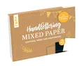 Produktbild: Handlettering Mixed Paper Block - Schwarz, Weiß, Kraftpapier - A5: 75 Feste Papiere zum Lettern (DIN A5, 220 g/m²), je 25x Weiß, Schwarz und Kraftpapier, mit Handlettering-Grundkurs und Inspirationen