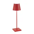 Produktbild: Zafferano, Poldina Pro Lampe, Kabellose, Wiederaufladbare Tischlampe mit Touch Control, Auch für den Außenbereich Geeignet, Dimmer, 2200-3000 K, Höhe 38 cm, Farbe Rot