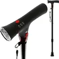 Produktbild: Gehstock höhenverstellbar mit Panikalarm und LED-Licht aus Alu Leichtgewicht nur 312g als verstellbare Gehhilfe Spazierstock mit Handschlaufe Höh...