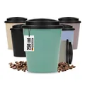 Produktbild: Uakeii Kaffeebecher 'Premium' 250 ml - doppelwandiger Kaffee to go Becher aus Bio-Kunststoff mit Schraubdeckel - BPA-freier Trinkbecher mit Deckel - Coffee to go Becher Made in Germany