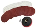 Produktbild: peveha24 Schleifscheibe 50 Klett Schleifscheiben Sortiment 125mm mit Klettschleifteller, enthaltene Körnung 40-180