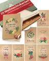 Produktbild: Weihnachtskarten mit Umschlag Set – 20 Klappkarten Weihnachten A6 –