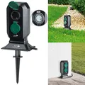 Produktbild: Royal Gardineer 2-fach-Garten-Steckdose mit Zeitschaltuhr, bis 3.680 Watt, IP44