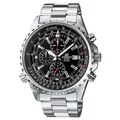 Produktbild: Chronograph CASIO EDIFICE, schwarz (schwarz, silberfarben), Armbanduhren, Damen, Chronograph, Quarzuhr,Armbanduhr,Herrenuhr,Edelstahlarmband, bis 10 bar wasserdicht