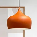 Produktbild: bamyum Kreis Küchenlampe Hängend Vintage Ø30 cm, Hängelampe Küche, Pendelleuchte Esstisch, Esszimmerlampe Orange