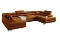 Produktbild: Ecksofa Miami U mit Schlaffunktion, Eckcouch mit Bettkasten, U Form Couch, Wohnzimmersofa, Ecksofa mit Bettkasten, Sofagarnitur mit Schalffunktion, 338 x 203 cm (Hochwertiger Stoff) (Gold)