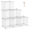 Produktbild: C&AHOME Drahtwürfel-Aufbewahrung, 6 - Würfel-Organizer aus Metall mit C-Gittern, modulare Regaleinheiten, Lagerbehälter-Regale, Schrank-Organizer, 93,5 cm L x 31,8 cm B x 93,5 cm H, weiß