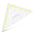 Produktbild: Aristo 1648/2 TZ-Dreieck mit Griff (Hypotenuse 32,5 cm, Tuschenoppen, Facette an Hypotenuse, Plexiglas mit Tiefenprägung, Made in Austria) transparent