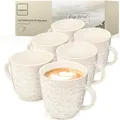 Produktbild: Sänger Key West | Kaffeebecher 6 Personen, Steingut Kaffeetassen Set 6er, Tassen Set Teetasse Set spülmaschinenfest mikrowellenfest, Coffee Mug Creme mit sandiger Maserung 430 ml | VALUE COLLECTION