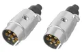 Produktbild: 2x  7-poliger Anhängerstecker Metall 12V Stecker Anhänger PKW Wohnwagen - 343502