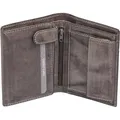 Produktbild: Lederbörse mit RFID-Schutz Herrenbörse Brieftasche hochformat taupe grau