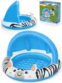 Produktbild: Kinder Planschbecken mit Sonnenschutzdach Ø97 cm – Aufblasbarer Babypool Zebra