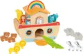 Produktbild: goki 51464 - Meine kleine Arche Noah, buntes Lernspielzeug aus Holz für Kinder, Tiere wie Löwe, Elefant, Bär, Nilpferd, Zebra, 20-er Set, ab 3 Jahre
