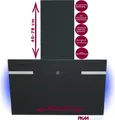 Produktbild: PKM Dunstabzugshaube 60cm Schwarz Glasschirm LED Hintergrundbeleuchtung Abluft